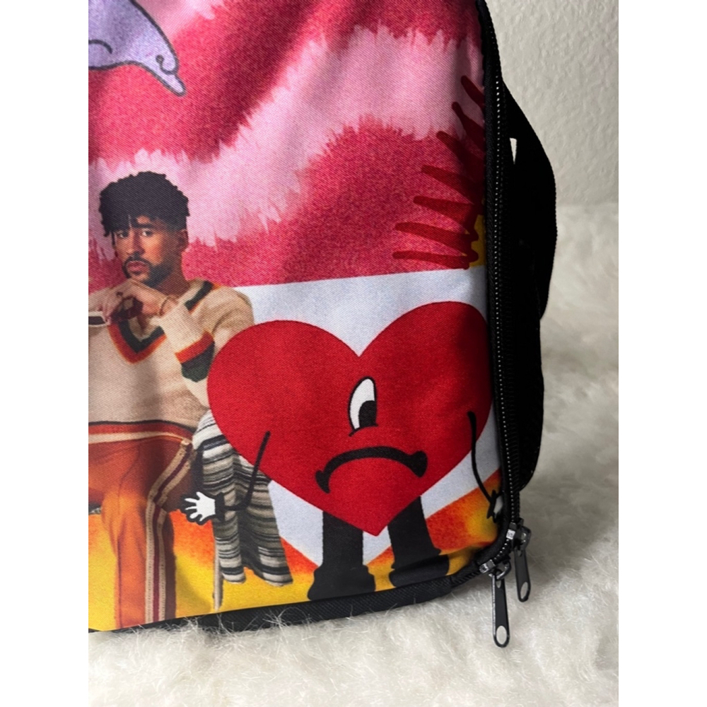Hip-Hop Durable Neoprene Lunch Tote Bags For Beach - Bad Bunny Rapper - Picture 3 of 12